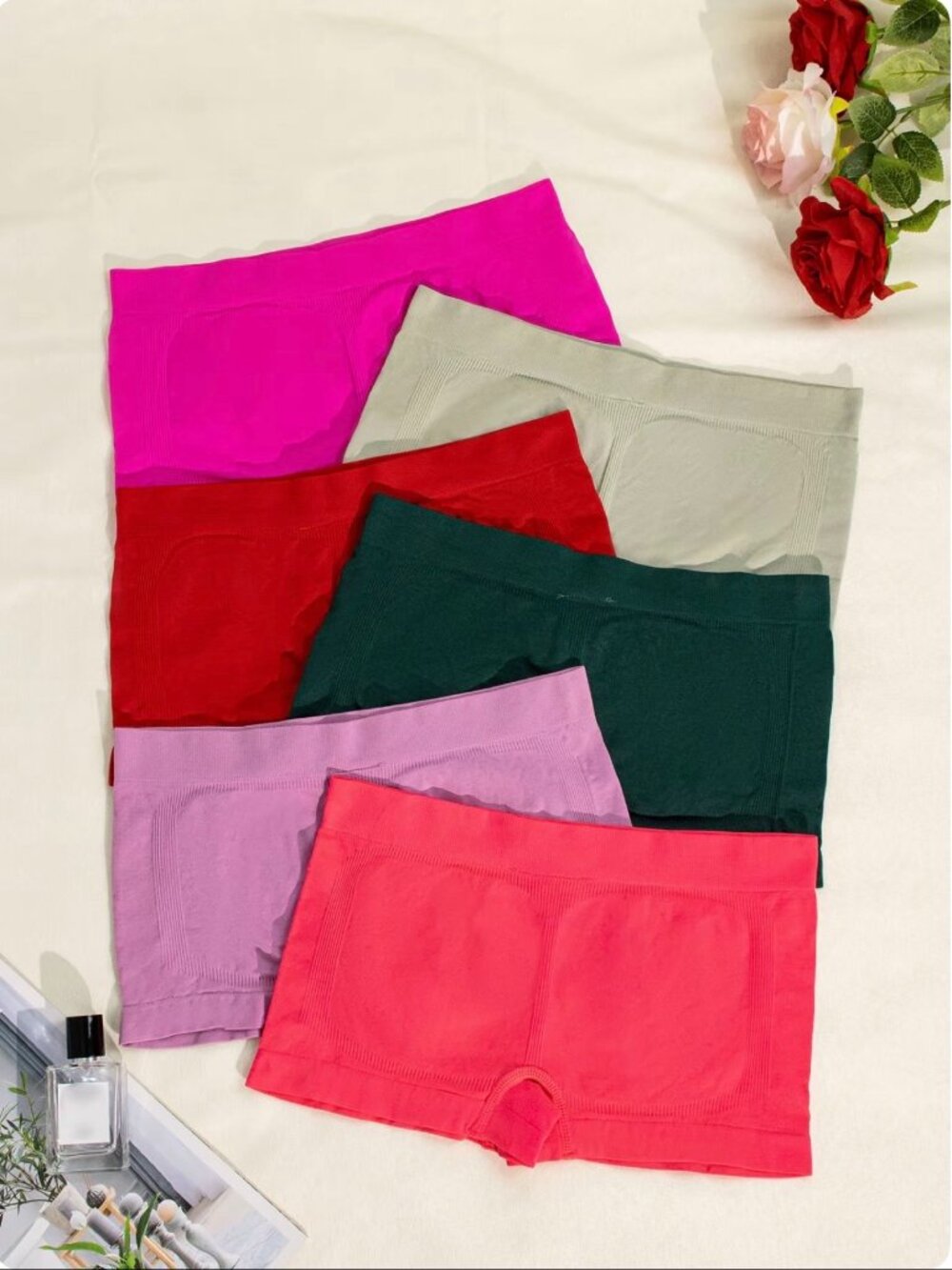 Women's Boxer Shorts 6 Pack Seamless Low Waist Hip Lifting L